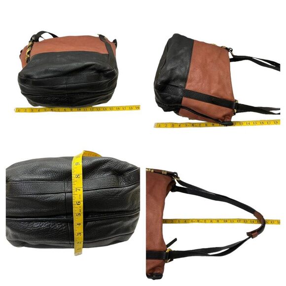 OrYANY Large Multi Pocket Pebble Leather Brown Black Bag - Picture 16 of 16